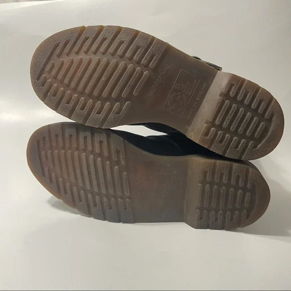 Rare Vintage Dr. Martens Motorcycle Boots Buckles Made in England 5 Black - Picture 10 of 15